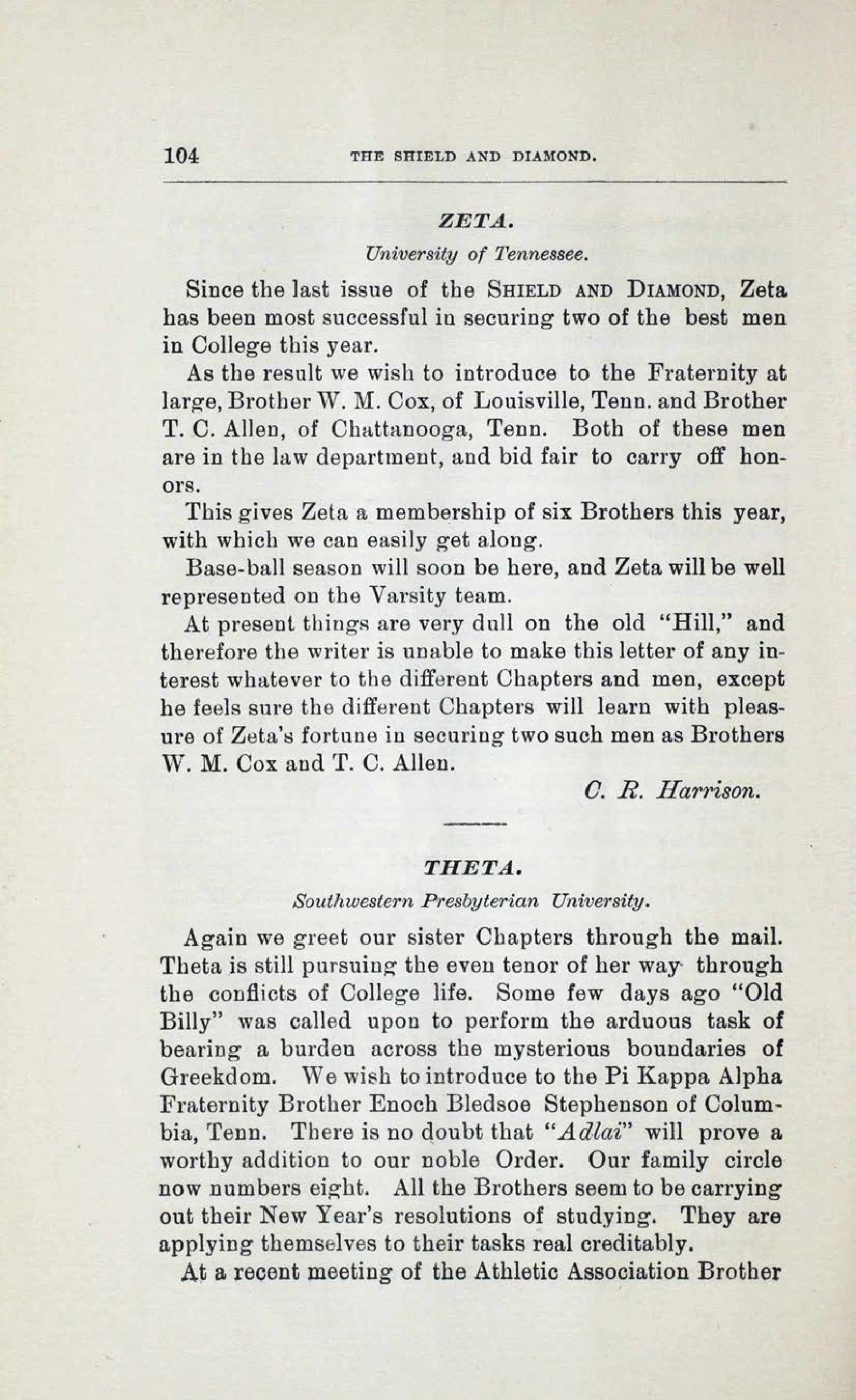 Theta, February 1901